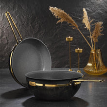 Load image into Gallery viewer, Brioni Selection 26 cm Granit Wok Tava Siyah